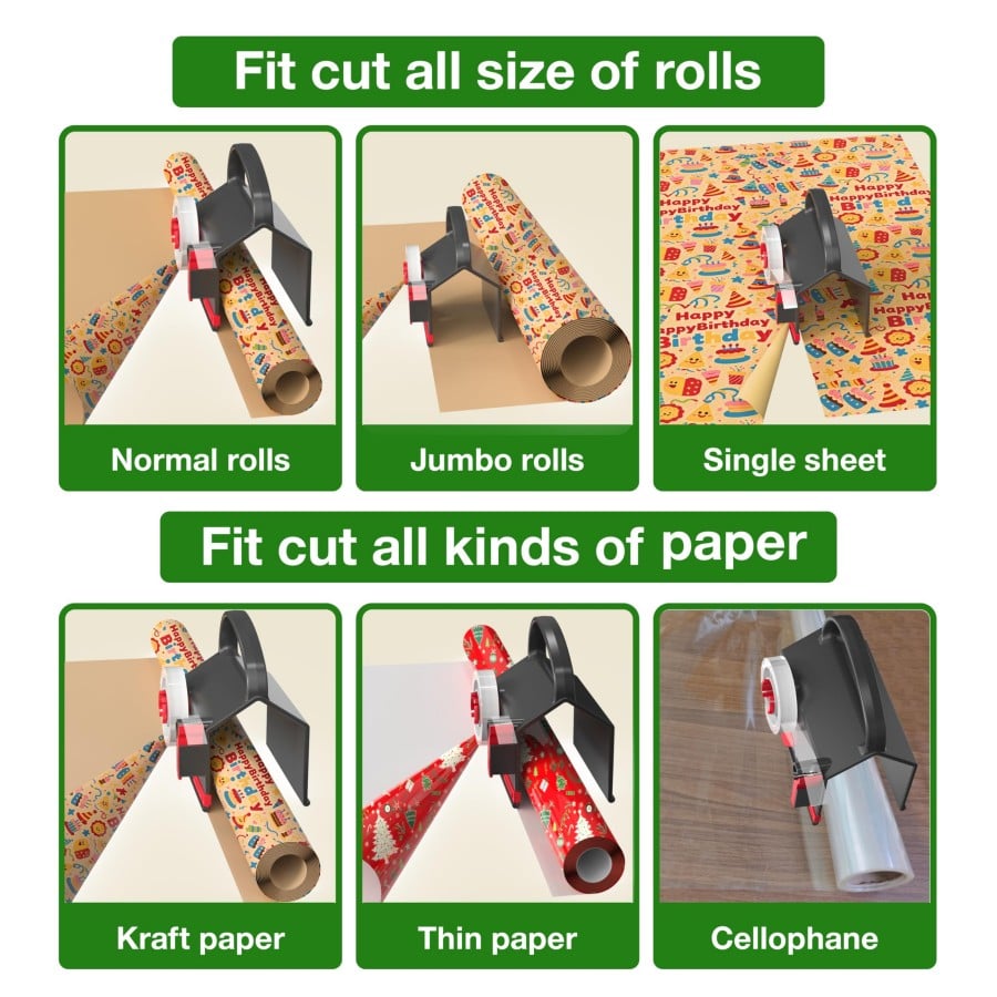 🎅Christmas Pre Sale 60% OFF🎁Wrapping Paper Cutter & Tape Dispenser