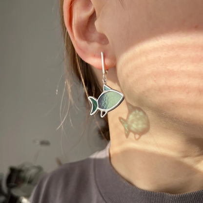 🐟 Handmade Stained Glass Nautical Earrings 🌊