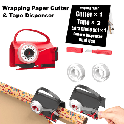 🎅Christmas Pre Sale 60% OFF🎁Wrapping Paper Cutter & Tape Dispenser