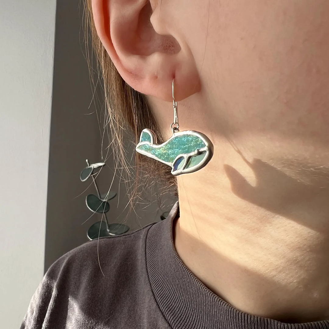 🐟 Handmade Stained Glass Nautical Earrings 🌊