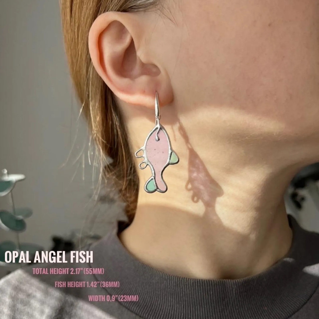 🐟 Handmade Stained Glass Nautical Earrings 🌊