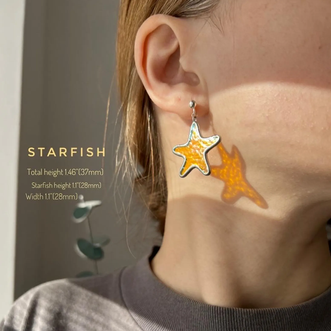 🐟 Handmade Stained Glass Nautical Earrings 🌊