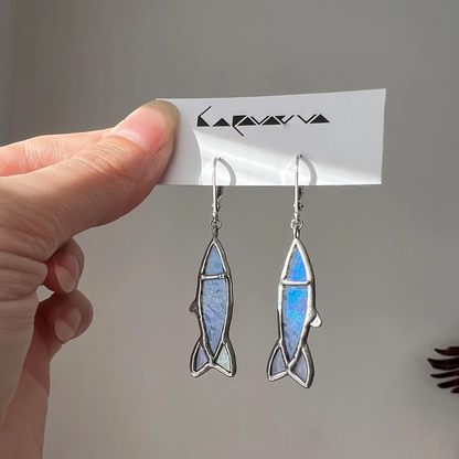 🐟 Handmade Stained Glass Nautical Earrings 🌊