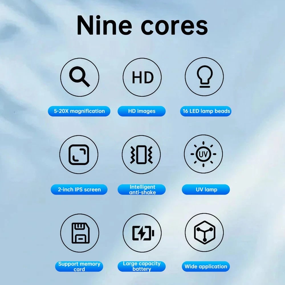 200X Digital Microscope 2.0 inch IPS Video Coin Microscop With Magnifying Glass