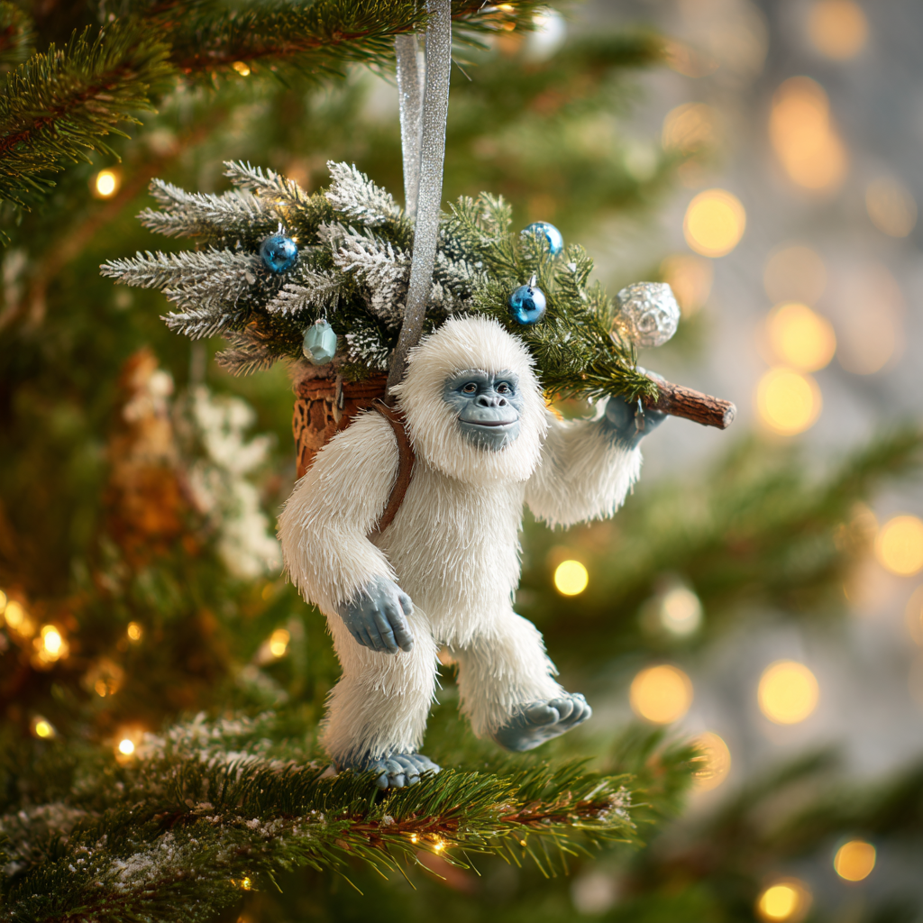 👣🎄 Bigfoot Christmas Ornament – Myth Meets Holiday Magic 🌟