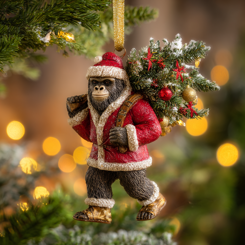👣🎄 Bigfoot Christmas Ornament – Myth Meets Holiday Magic 🌟